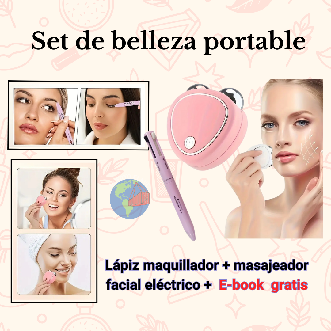 Set belleza Lápiz 4 en 1 + Masajeador facial ™